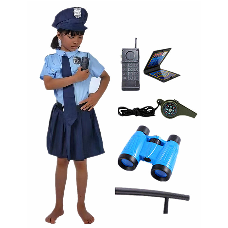 Office Tech Accessories - Girls Police Officer Work Uniform Halloween