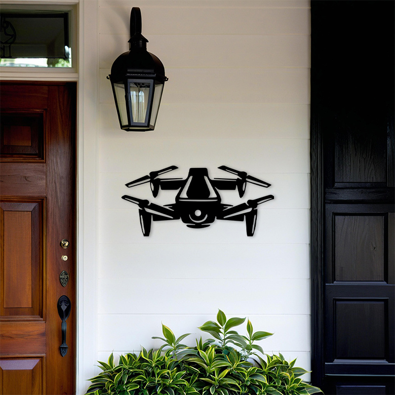 Drone Silhouette Metal Wall Ar - Tech Office Wall Art incelemesi ve fiyatı