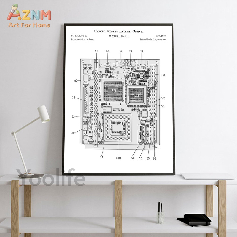 AZNM Computer Motherboard Pate - Tech Office Wall Art incelemesi ve fiyatı