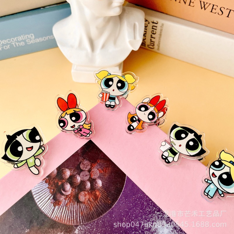6PCS Kawaii The Powerpuffs Gir - Office Tech Accessories incelemesi ve fiyatı