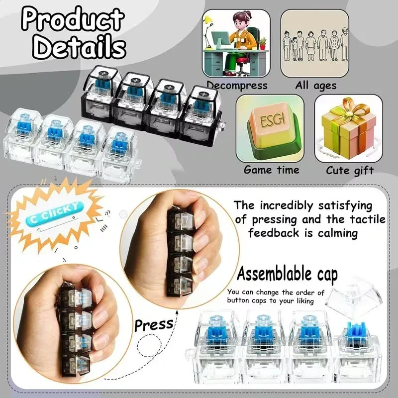 1pcs LED Keyboard Keycap Stres - Office Productivity Tech incelemesi ve fiyatı