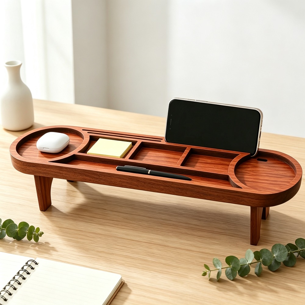 Wooden Desk Organizer with Pho - Office Tech Accessories incelemesi ve fiyatı