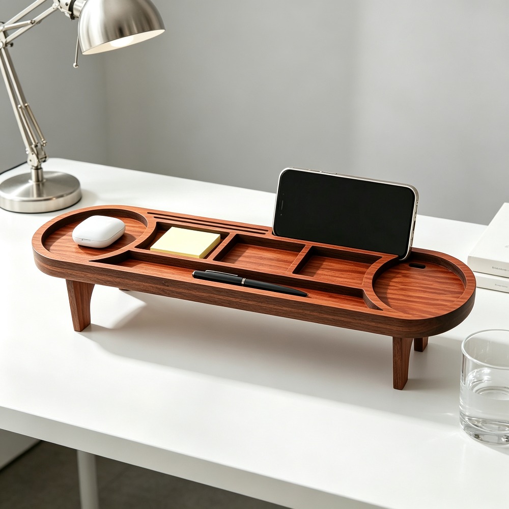 Wooden Desk Organizer with Pho - Office Tech Accessories incelemesi ve fiyatı