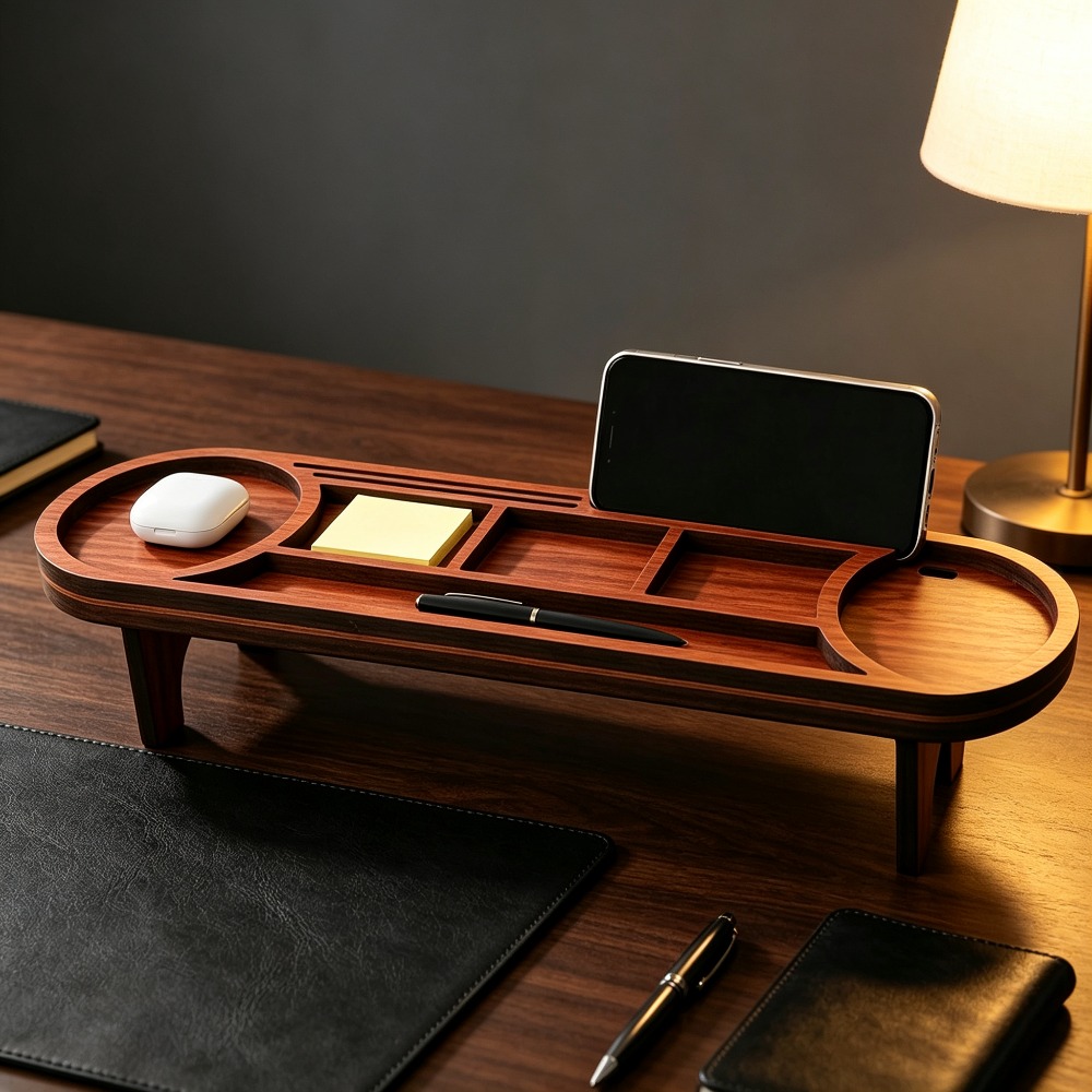 Wooden Desk Organizer with Pho - Office Tech Accessories incelemesi ve fiyatı