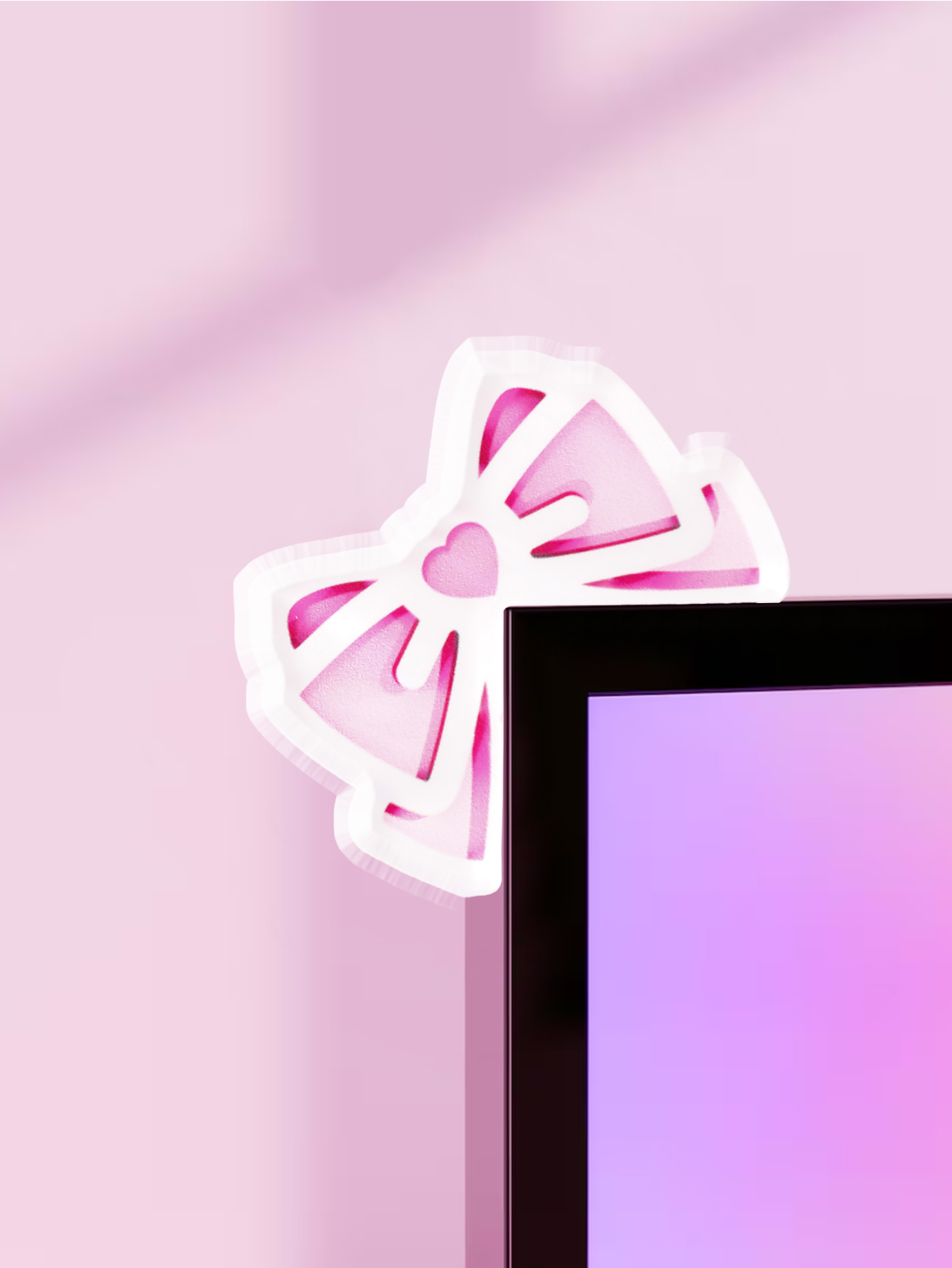 Kawaii Bow Monitor Decor Pink  - Office Technology incelemesi ve fiyatı