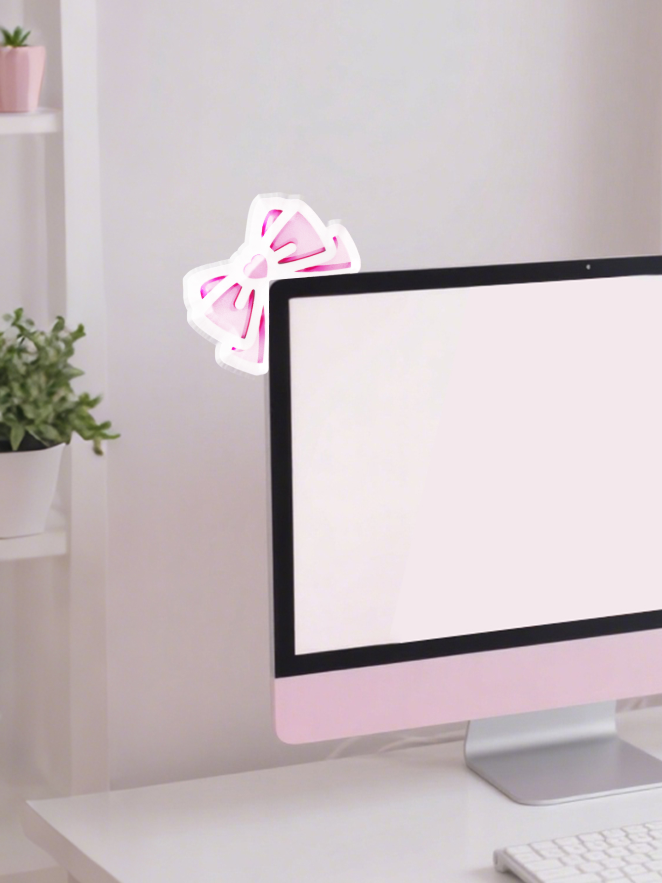 Kawaii Bow Monitor Decor Pink  - Office Technology incelemesi ve fiyatı
